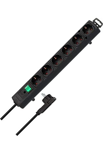 STOREMAX Shoptrendx Comfort-Line Plus 6-Way Multi-Socket (Flat Plug, with Switch, 2 m Wire and Extra Gene