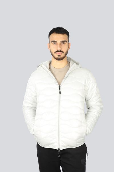 EA7 Men's Gray down Jacket - Quilted, Hooded, Regular Fit 6Dpb47 Pnhtz-1951