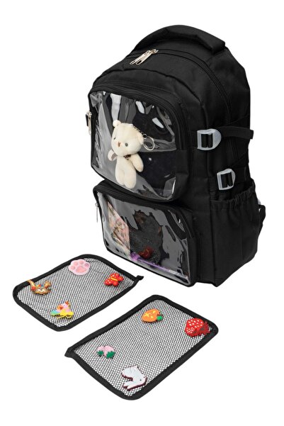 QUOVO Kawaii Bag Club Full Aksesuar Hediyeli Ortopedik Yerli Günlük Çok Cepli Okul Sırt Çantası
