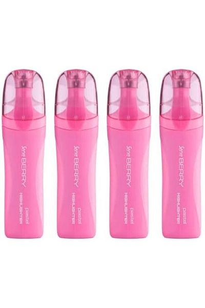 STOREMAX Daliashop Berry Highlighter Pastel Pink Set of 4 Shph 990396