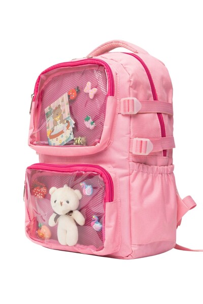 QUOVO Kawaii Kore Tarzı Full Aksesuarlı Ortopedik Yerli Günlük Okul Sırt Çantası