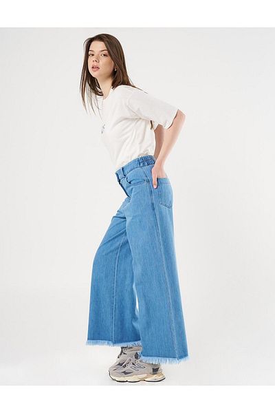 KYR Navy Blue Marine Fit Tasseled Denim Trousers