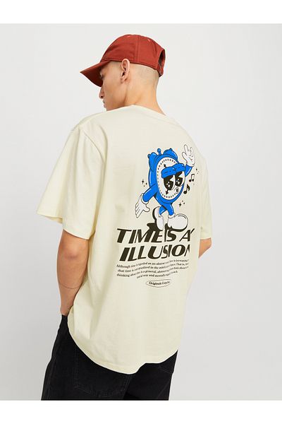 Jack & Jones Ανδρικό μπλουζάκι Jack Jones σε μπεζ - λαιμόκοψη, μοντέλο Ss, 12275396 -06