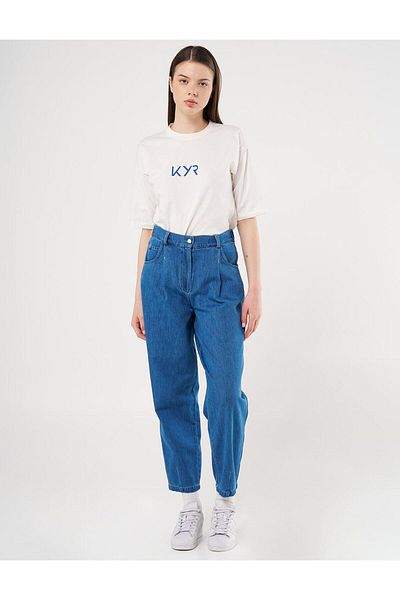 Kayra High Waist Indigo Denim Trousers