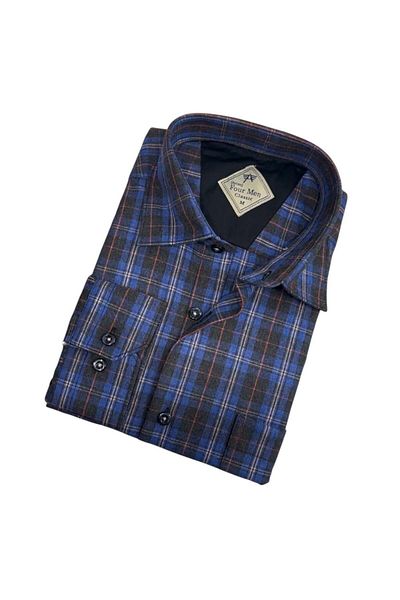 EREN STYLE Cămașă Lumberjack pentru bărbați - bumbac, mânecă lungă, K obișnuit