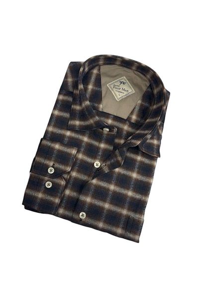 EREN STYLE Мъжка риза Lumberjack - памучна, с дълъг ръкав, стандартна K