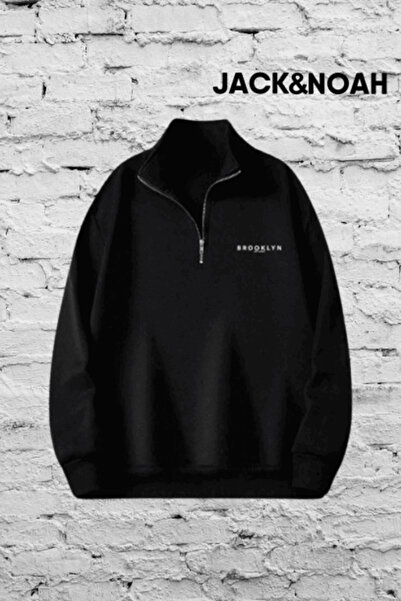 dwnwear Βαμβακερό φούτερ με 3 κλωστές Half Fermuarbtklynn