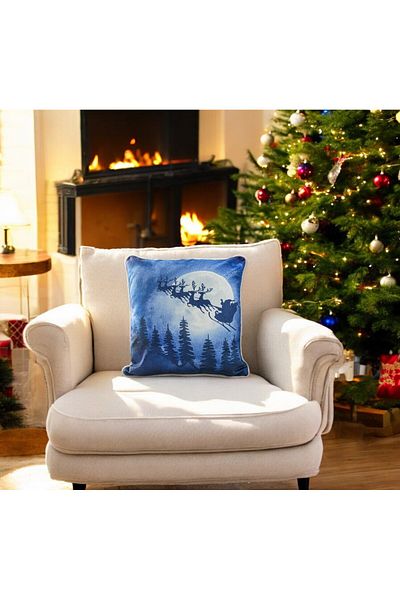ASDİVA Carcasă cu tema de Crăciun 43X43 Blue Piping Anul Nou cireș