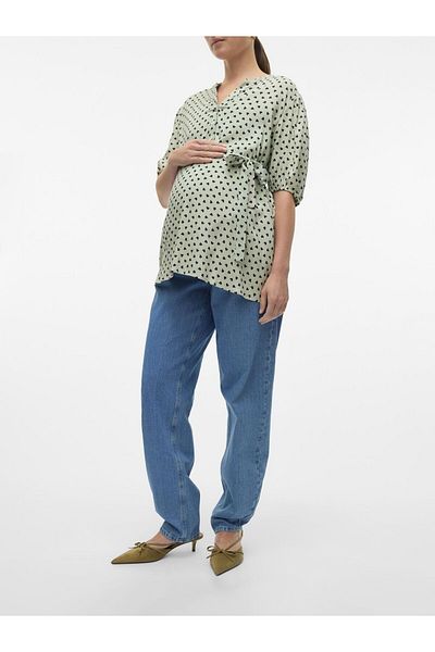 Mama Licious Umstandsjeans mit Loose Fit Hohe Taille Niedrige Taille Jeans