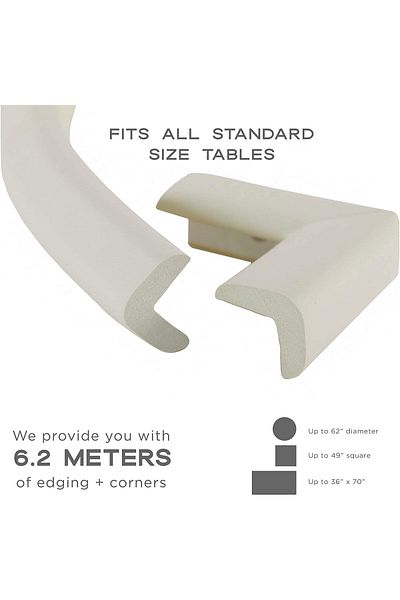 COOYA Baby Proofing Edge and Corner Guard Protector Set,5M Edges,8 Foam Corners,Pre-Taped Corner Cushions