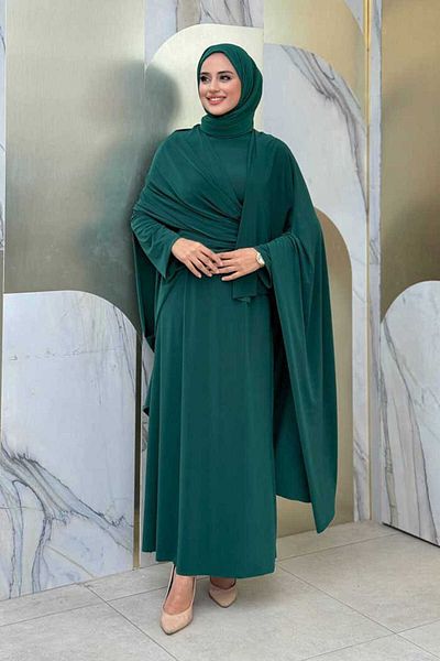 Bym Fashion Σμαραγδένιο φόρεμα μοντέλου Sandy 3922