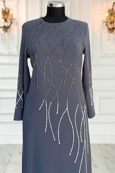 Amine Hüma Βραδινό φόρεμα Anthracite Berrin Hijab
