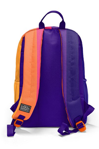 Coral High Rucsac de școală cu dungi colorate 23674