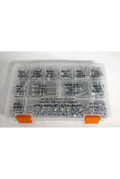 AY-CİV Ayaz M 6 Ysb Vida Somun Pul Seti 377 Parça