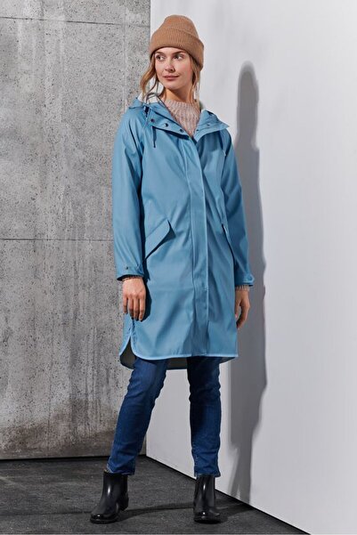 Tchibo Women Plain Raincoat, Blue