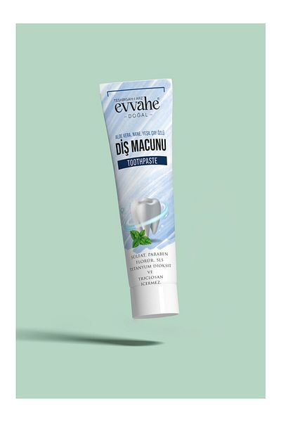 EVVAHE DOĞAL Aloe Vera, Mint, Green Tea Extract Toothpaste (90g)