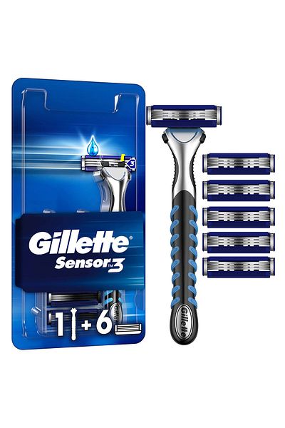 Gillette Ξυριστική μηχανή Sensor3 + 6 ανταλλακτικές λεπίδες ξυραφιού