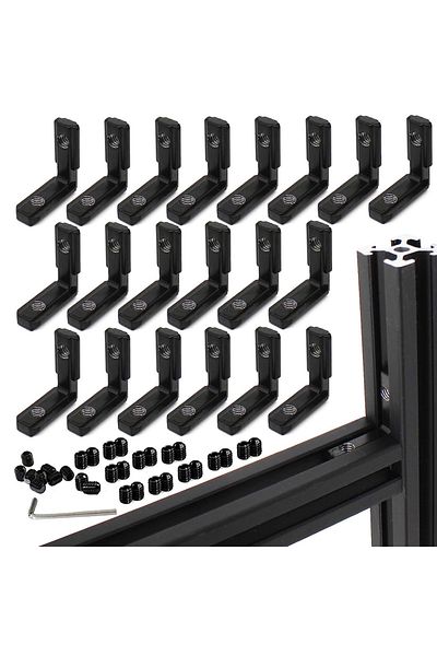 Choice 20pcs  Black 2020 Series L-Shape Interior Inside Corner Connector Joint Bracket with Screws for 2...