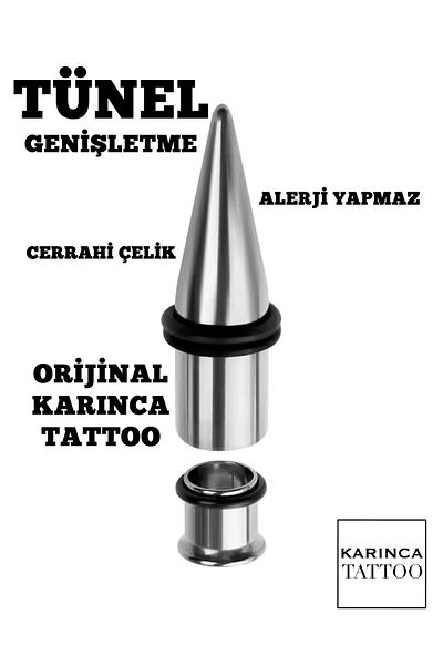 Karınca Piercing Surgical Tunnel Expansion Set - Steel Ear Plug (2 Pcs)