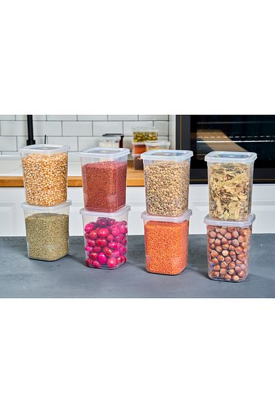 SUPERPUP Set of 6 Self Lid Food Freezer Seasoning Storage Containers 1.15 Liters