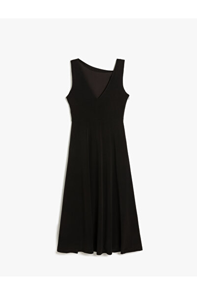 Koton Αμάνικο φόρεμα με ντεγκάζ με μεταλλικά αξεσουάρ μακριά ντραπέ σε γραμμή Α