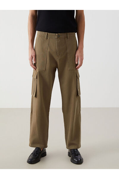 LC Waikiki Green Comfortable Fit Gabardine Men's Cargo Pants