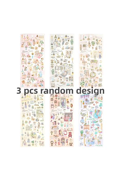 Choice 3 Pcs Random Design 3 Pcs/6 Pcs Random Girls Daily Life Stickers Scrapbooking Diy Journal Stationery