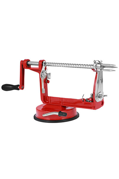 Choice آلة تقشير الفاكهة 3 في 1 باللون الأحمر، أداة تقطيع الفاكهة بمقبض يدوي،...