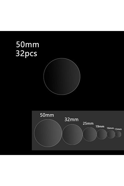 Choice 50mm 32pcs 16/48/96/140/192/264pcs New Pvc Transparent Round Gloss Clear Dot Sticker Self Adhesive L