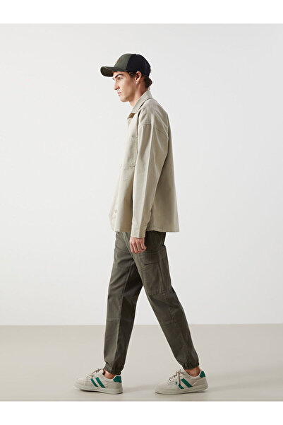 LC Waikiki Pantaloni jogger pentru bărbați din gabardină standard kaki