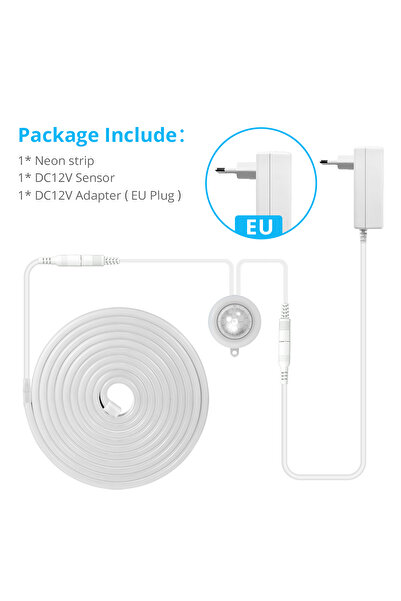 Choice شريط إضاءة LED لاسلكي مزود بمستشعر حركة PIR، بطول 3 أمتار، لون أبيض دا...