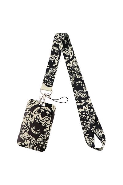Choice Cute Anime Ghost Credential Holder Neck Strap Keychain Lanyard Credit Card Holders Phone Charm St...