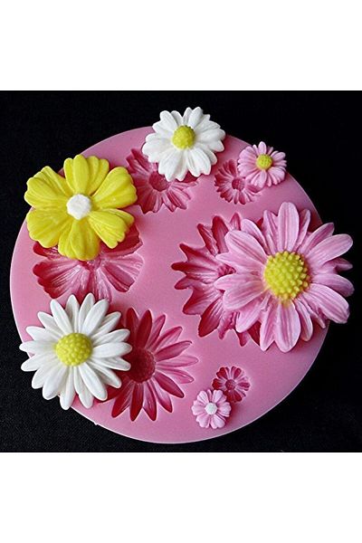 Choice 50-184 3d Silicone Chrysanthemum Sunflower Flowers Chocolate Party Cake Decoration Diy Sunflower Bak