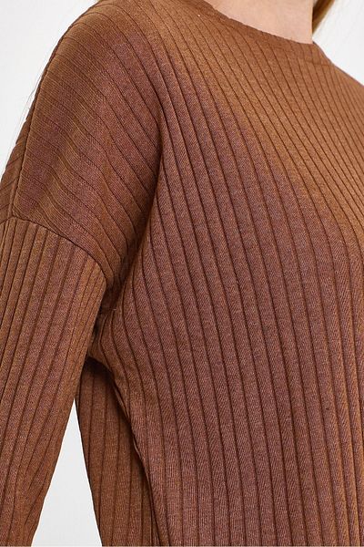 cankids Chestnut Women's Pajamas Set - Ribbed Report Tracksuit and Casual Home Wear