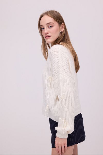 Addax Knitwear Sweater with Bow Detail - K3415