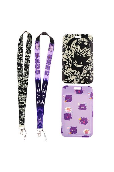 Choice Cute Anime Ghost Credential Holder Neck Strap Keychain Lanyard Credit Card Holders Phone Charm St...