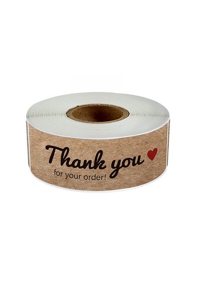 Choice C-120pcs 120pcs Thank You For Your Order Stickers Kraft Paper Sealing Stickers Rectangular Stickers