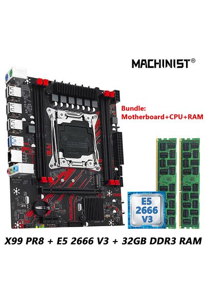 Choice مجموعة لوحة أم لوحدة المعالجة المركزية وذاكرة الوصول العشوائي لـ Machinist X99 Pr8 مع وحدة المعالجة المركزية Intel Lga2011-3 Xeon E5 2666 V3 A