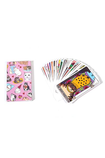 Choice مجموعة بطاقات Tarot الأصلية باللون الرمادي الفاتح، مجموعة بطاقات Tarot Meme Cat، مجموعة بطاقات Tarot الرئيسية المكونة من 22 بطاقة، مجموعة بطاقات Tarot Cat Meme Tarot المضحكة والساحرة