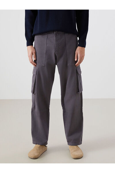 LC Waikiki Anthracite Comfortable Fit Gabardine Men's Cargo Pants