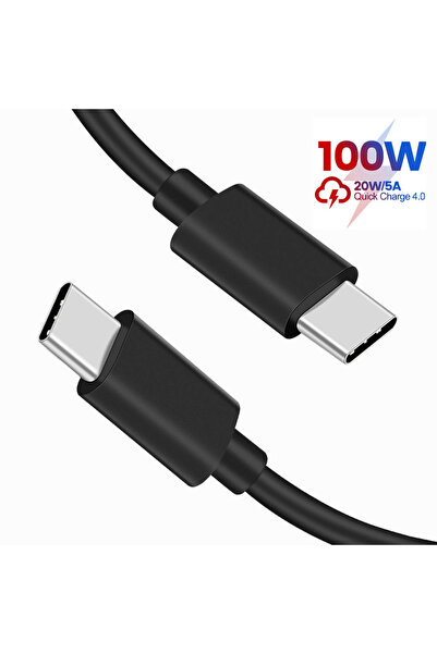 Choice كابل بيانات شحن سريع PD100W USB-C إلى Type C مزدوج أسود بطول 0.25 متر ...