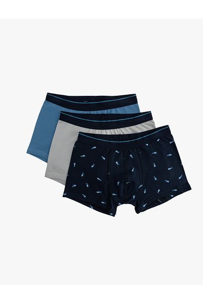 Koton Printed Cotton 3-Piece Boxer Set