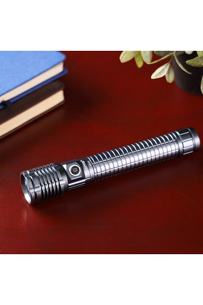 Geepas Zoomable LED Flashlight- 25W High Power, 6000mAh Battery, Aircraft-Grade Aluminum Body