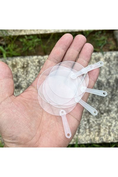 Choice 50Pcs 5cm Cute Mini Transparent Blank Fan Child Kids DIY Art Fan Wedding Birthday Party Favors Gi...