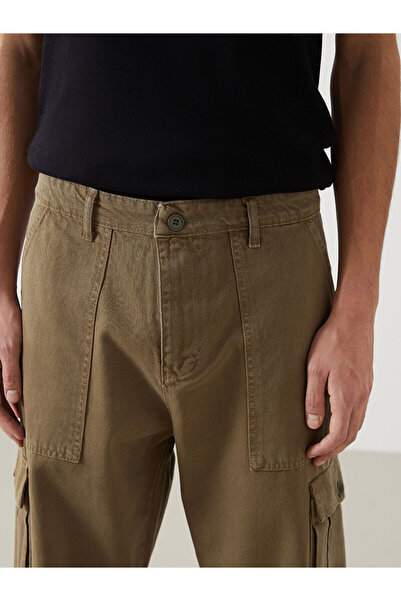 LC Waikiki Green Comfortable Fit Gabardine Men's Cargo Pants