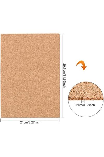 Choice 10 PCS 11.5 x 8.2" A4 Cork Sheets (2mm Thick) Rectangle Coaster Cork Sheets for Wall Decoration, ...