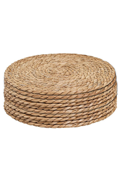 Choice 30 × 30 6 قطع مفارش أواني مصنوعة يدويًا من الخيزران، مفارش دائرية عازلة للحرارة، مفارش طاولة منسوجة طبيعيًا F