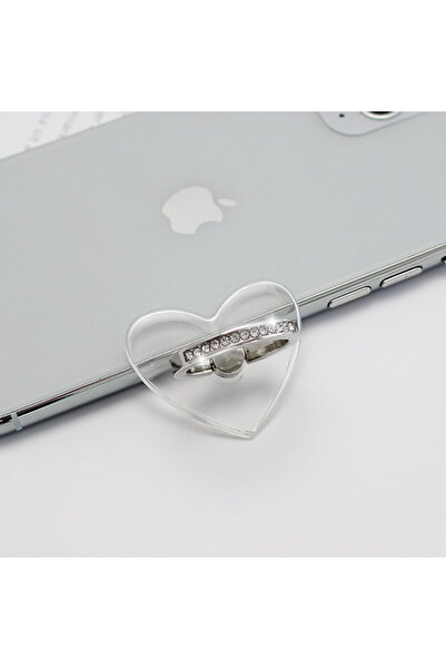 Choice حامل هاتف ذكي عالمي شفاف على شكل حلقة إصبع A21-love لهاتف iPhone 12 Samsu