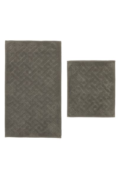Karaca Home Foley 2-Pack Bath Mat Light Gray