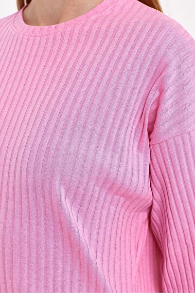 cankids Powder Colored Women's Ribbed Tracksuit and Pajama Set - Casual Home Wear